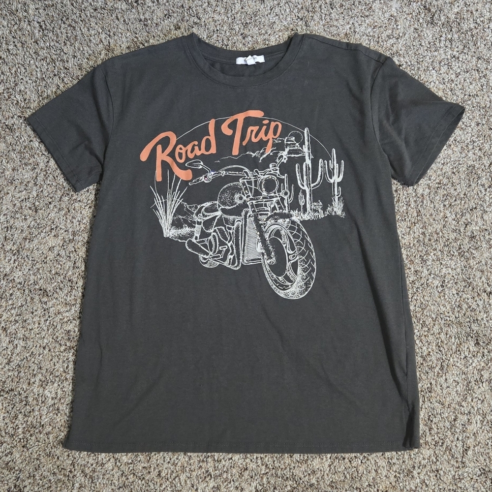 LOWEST PRICE-NWOT Road Trip Rhinestone Motorcycle Relaxed Fit Graphic Tee